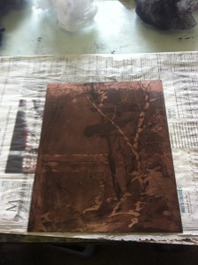 Tree House after 2nd etched aquatint